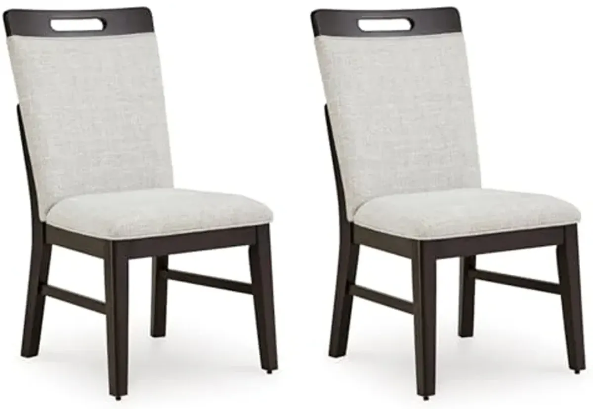 Signature Design by Ashley Neymorton Solid Wood Frame Dining Chair, Set of 2, Light Gray/Brown