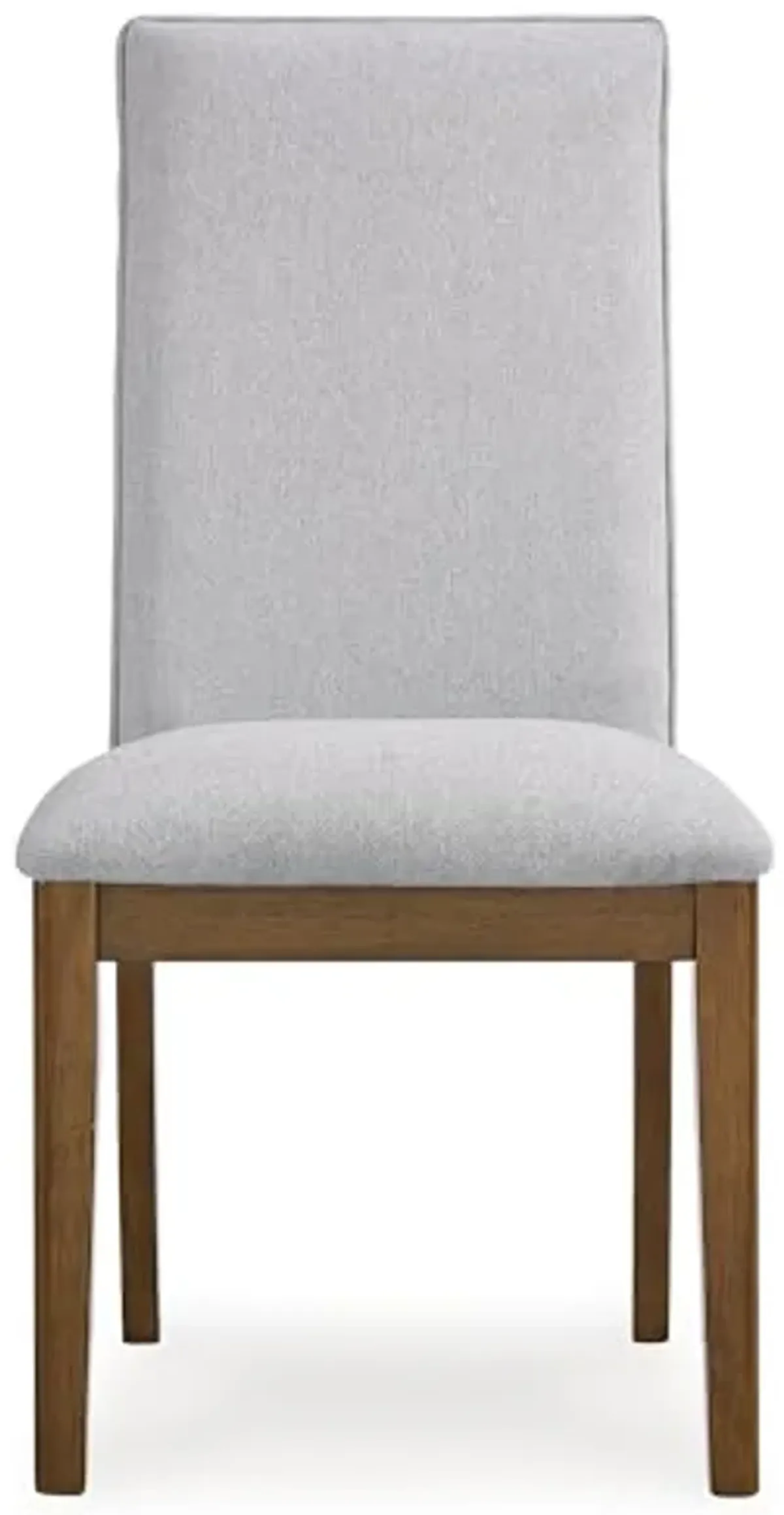 Signature Design by Ashley Lyncott Contemporary Upholstered Armless Dining Chair with Cutout Handle, Set of 2, Beige & Light Brown