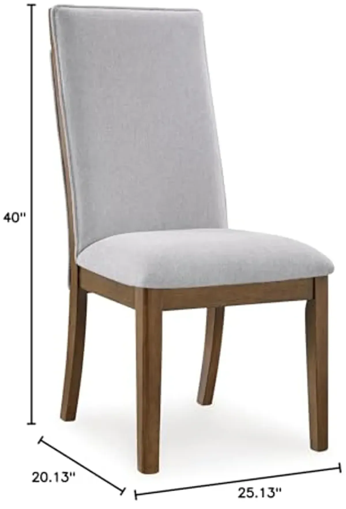 Signature Design by Ashley Lyncott Contemporary Upholstered Armless Dining Chair with Cutout Handle, Set of 2, Beige & Light Brown