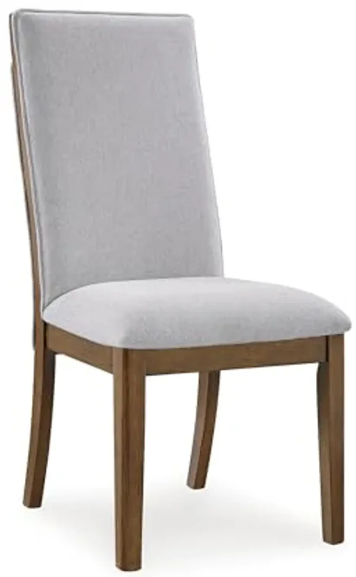 Signature Design by Ashley Lyncott Contemporary Upholstered Armless Dining Chair with Cutout Handle, Set of 2, Beige & Light Brown