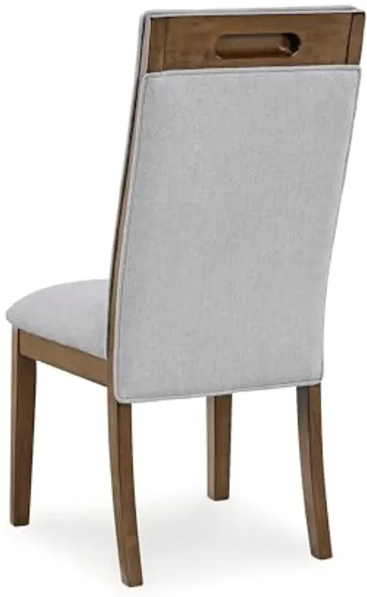 Signature Design by Ashley Lyncott Contemporary Upholstered Armless Dining Chair with Cutout Handle, Set of 2, Beige & Light Brown