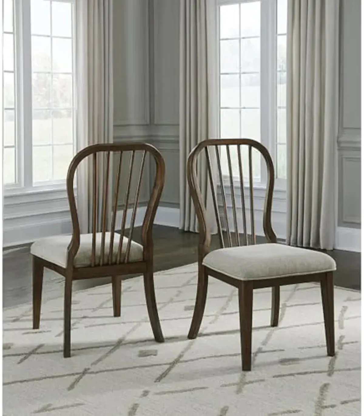 Signature Design by Ashley Sturlayne Solid Wood Frame Dining Chair, Set of 2, Brown