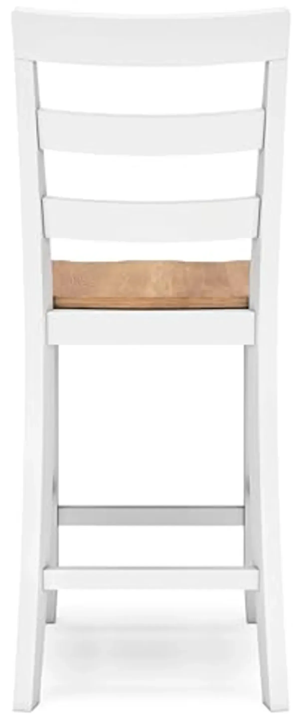 Signature Design by Ashley Gesthaven Solid Wood Frame Counter Height Barstool, Set of 2, White/Natural