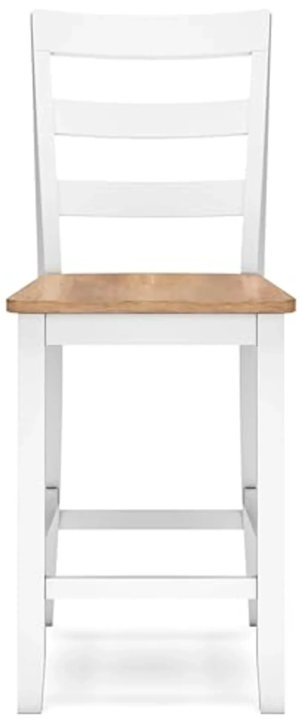 Signature Design by Ashley Gesthaven Solid Wood Frame Counter Height Barstool, Set of 2, White/Natural