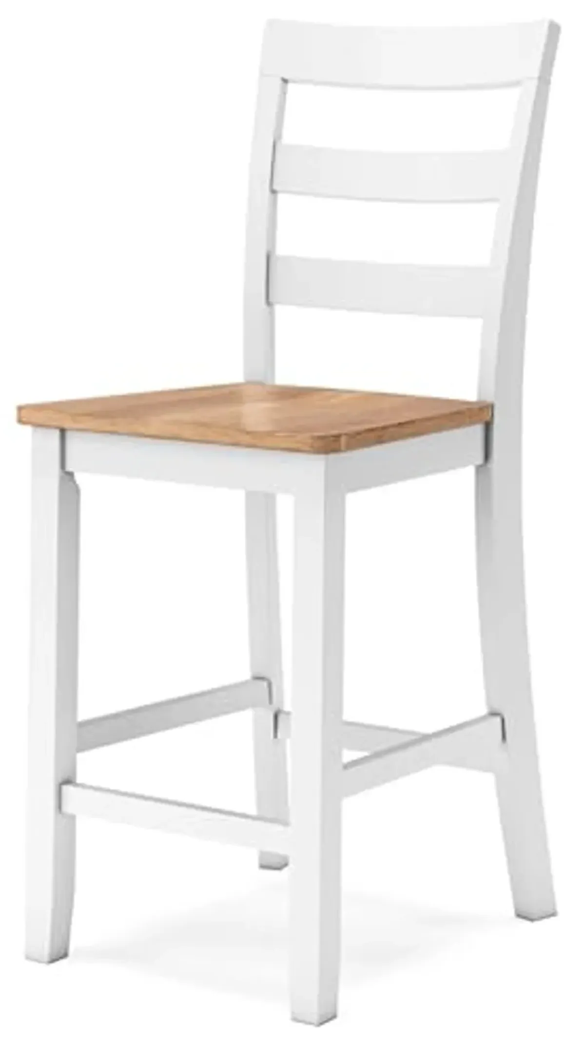 Signature Design by Ashley Gesthaven Solid Wood Frame Counter Height Barstool, Set of 2, White/Natural