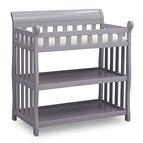 Delta Children Eclipse Changing Table with Foam Contoured Changing Pad and Waterproof Cover, Grey