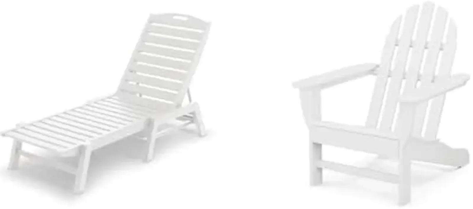 Polywood 2pc Patio Furniture Set - Nautical Chaise & Adirondack Chair