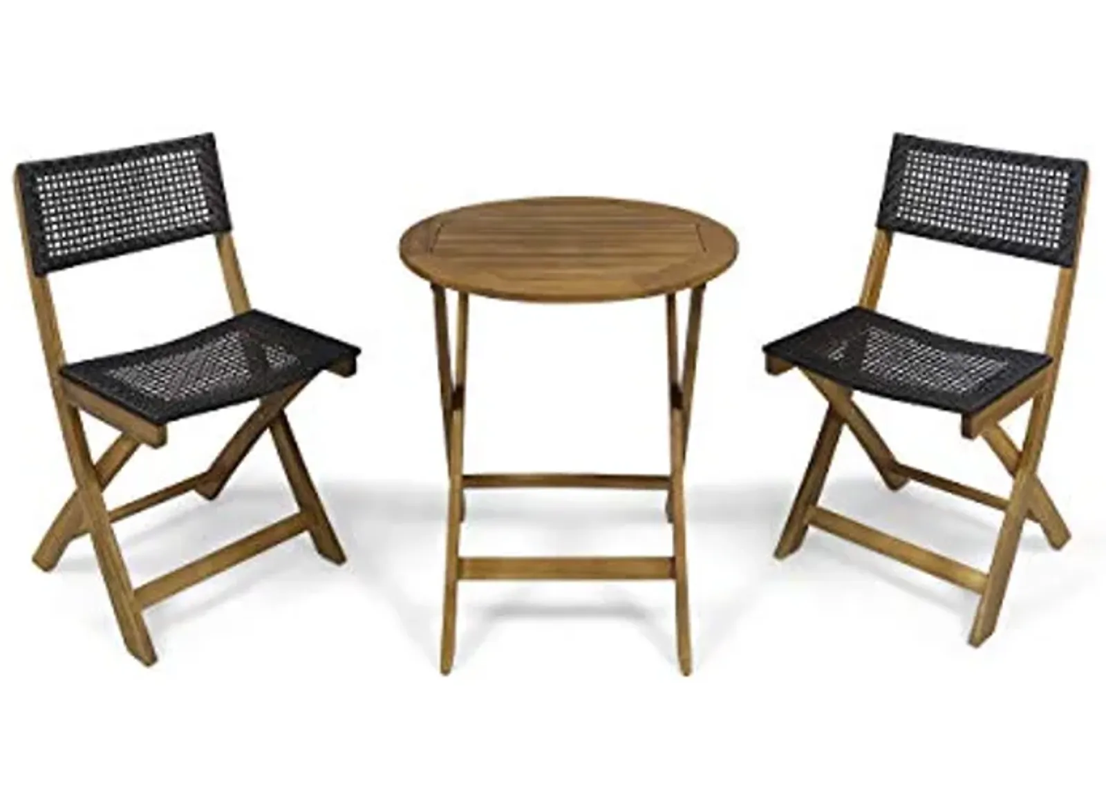 Christopher Knight Home Hillside Bistro Set, 18.25 "W x 21.5 "D x 33.25 "H, Teak + Brown