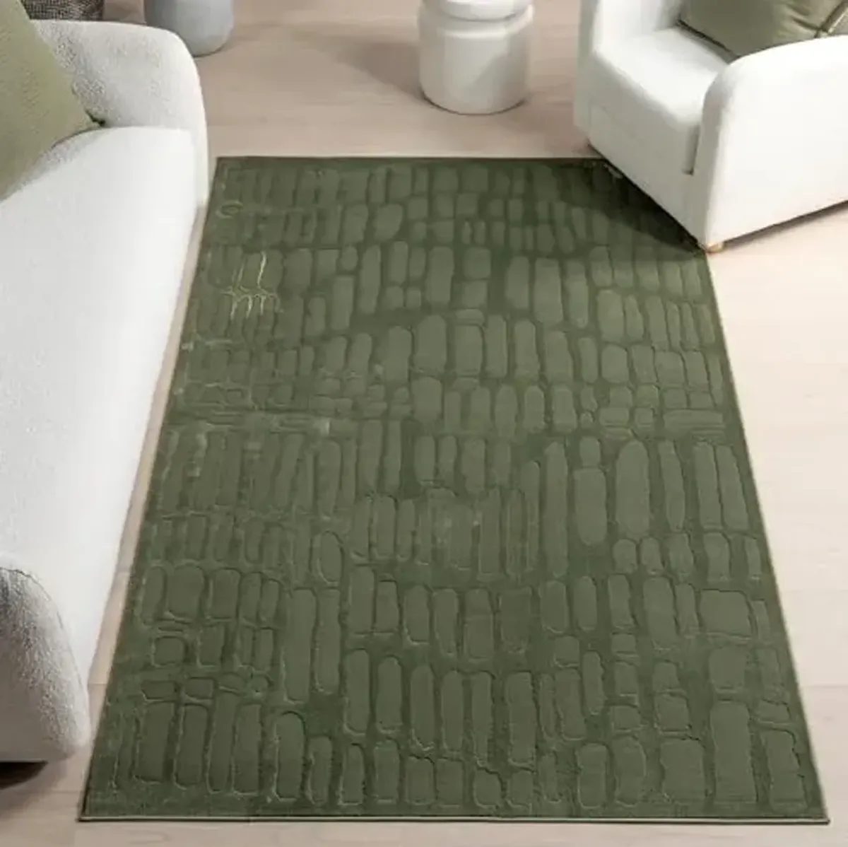nuLOOM Belen Forest Green, 5' x 8', Abstract, Recycled Polyester, Soft and Smooth, High Traffic, Stain Resistant, Easy Clean, Durable Washable Area Rug for Bedroom, Living Room, Dining, Foyer