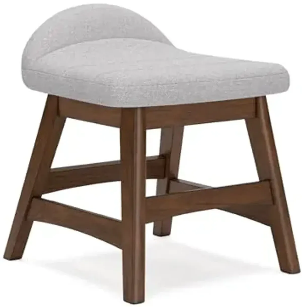 Signature Design by Ashley Lyncott Casual Upholstered Armless Home Office Desk Chair with Backless Design, Light Gray & Light Brown