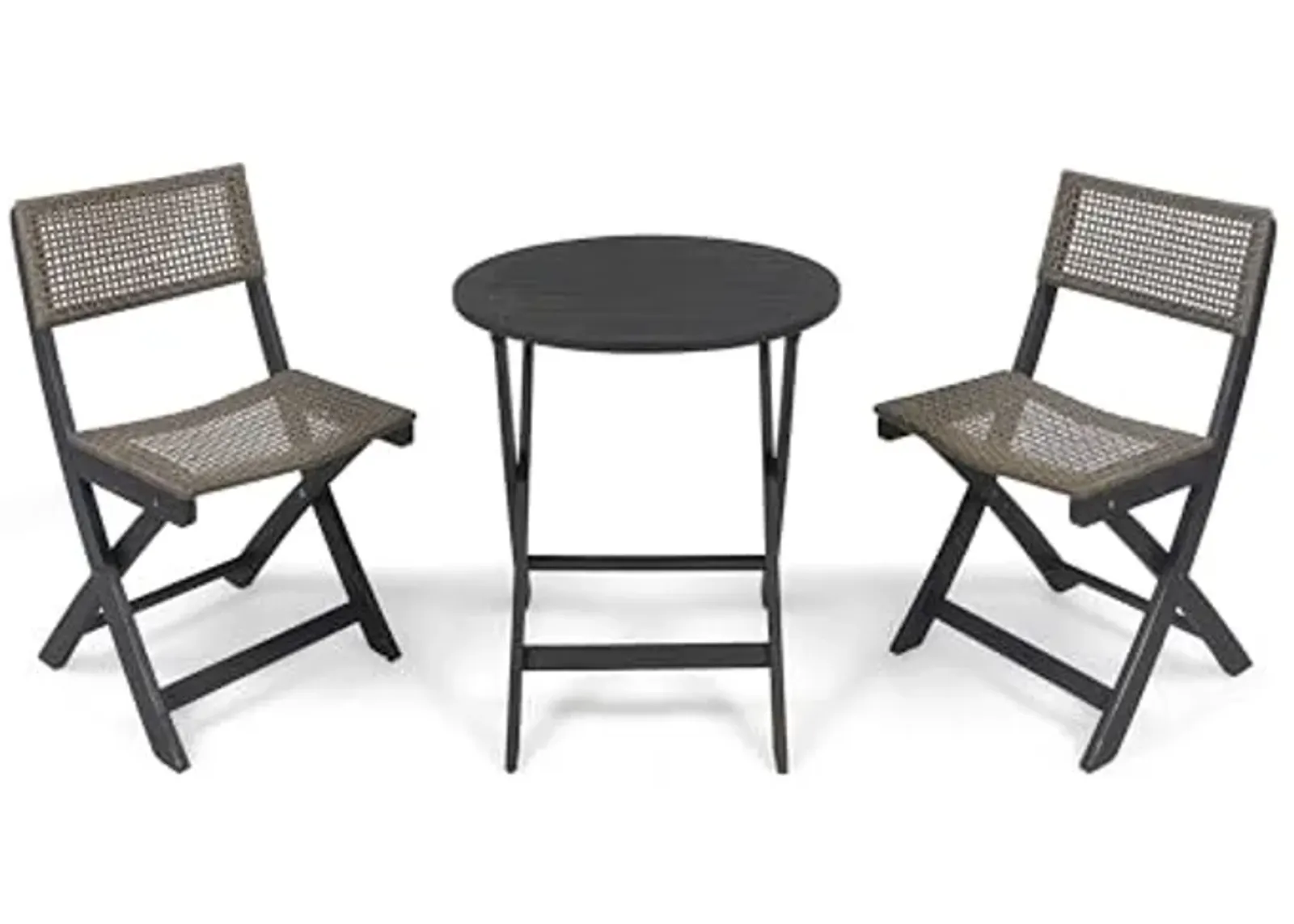 Christopher Knight Home Hillside Bistro Set, 18.25 "W x 21.5 "D x 33.25 "H, Dark Gray + Brown