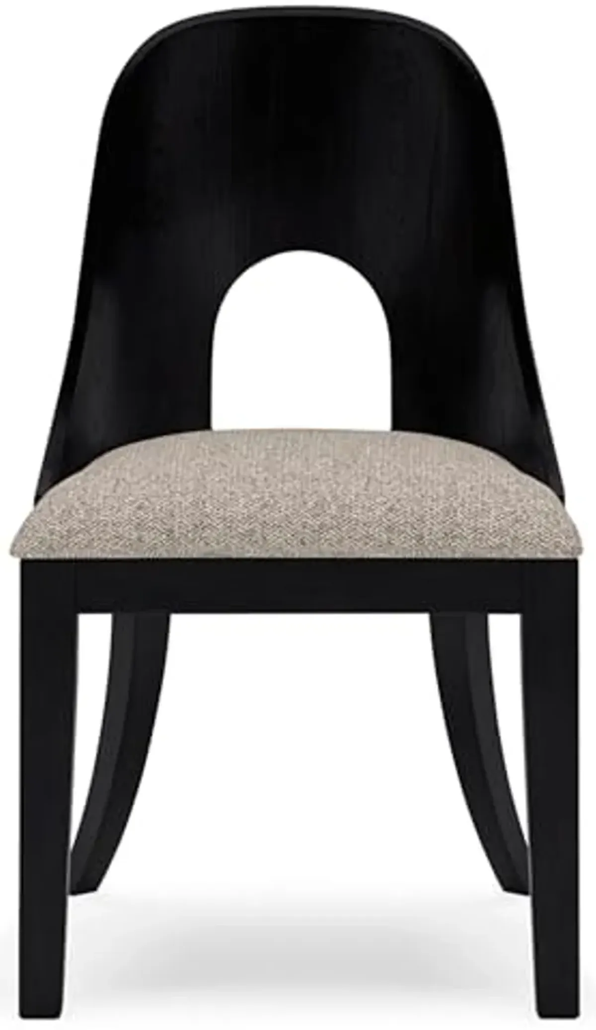 Signature Design by Ashley Rowanbeck Modern Herringbone Upholstered Armless Home Office Desk Chair, Black & Beige