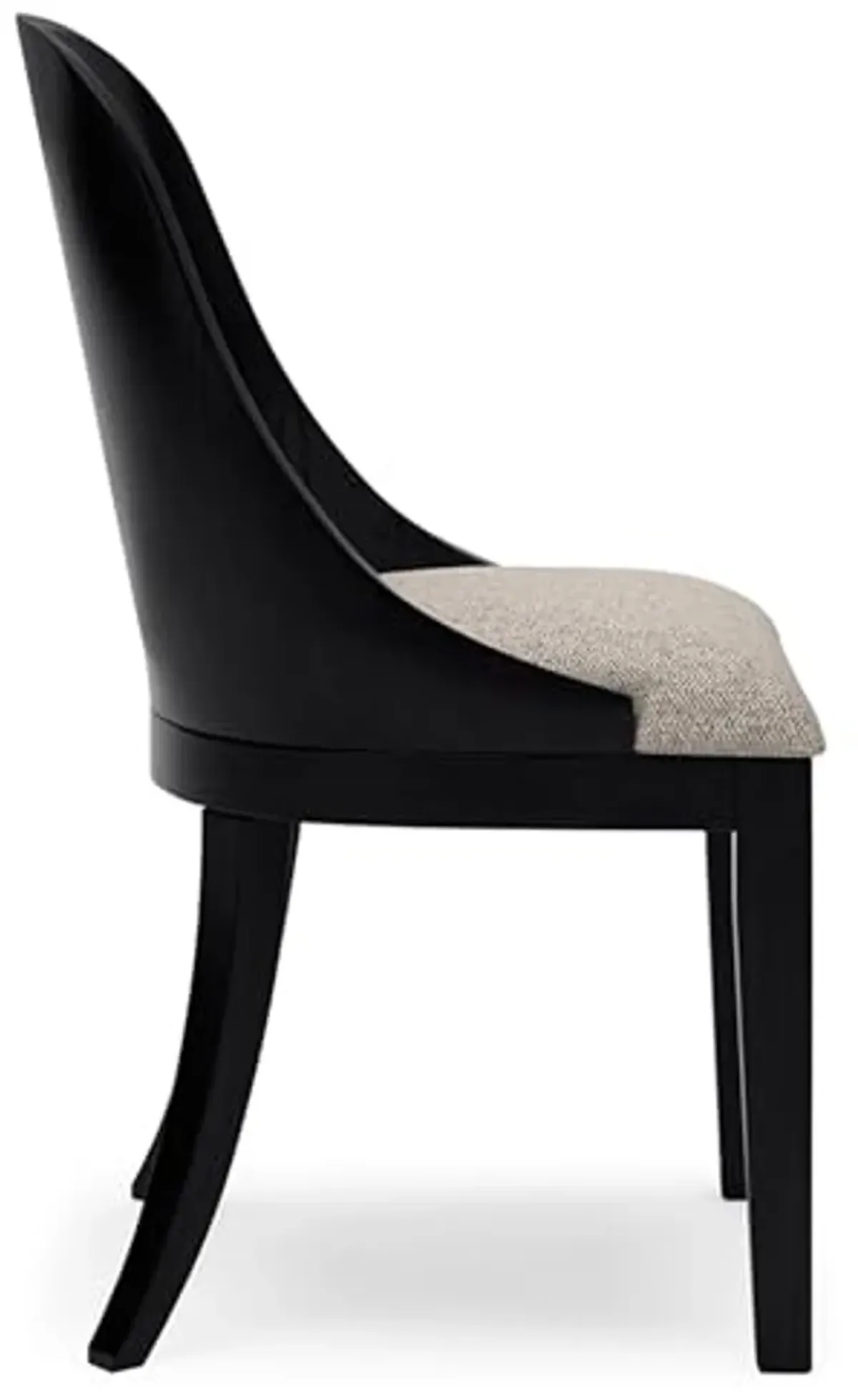 Signature Design by Ashley Rowanbeck Modern Herringbone Upholstered Armless Home Office Desk Chair, Black & Beige