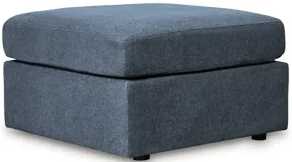 Signature Design by Ashley Modmax Contemporary Weather Resistant Square Oversized Accent Ottoman with Non-Skid Legs, Blue
