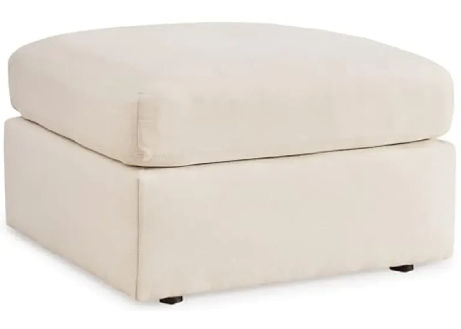 Signature Design by Ashley Modmax Contemporary Stain Resistant Upholstered Oversized Accent Ottoman with Non-Skid Legs, White