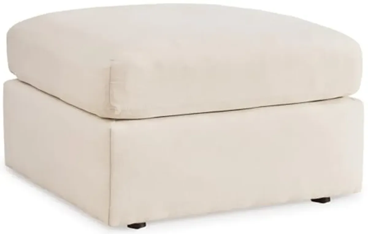 Signature Design by Ashley Modmax Contemporary Stain Resistant Upholstered Oversized Accent Ottoman with Non-Skid Legs, White