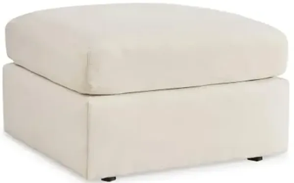 Signature Design by Ashley Modmax Contemporary Stain Resistant Upholstered Oversized Accent Ottoman with Non-Skid Legs, White