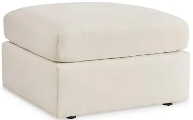 Signature Design by Ashley Modmax Contemporary Stain Resistant Upholstered Oversized Accent Ottoman with Non-Skid Legs, White
