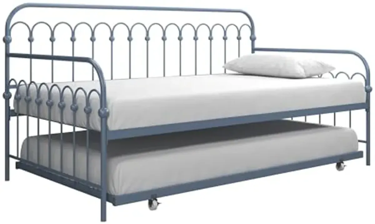 Novogratz Bright Pop Metal Daybed with Trundle, Twin, Stone Blue