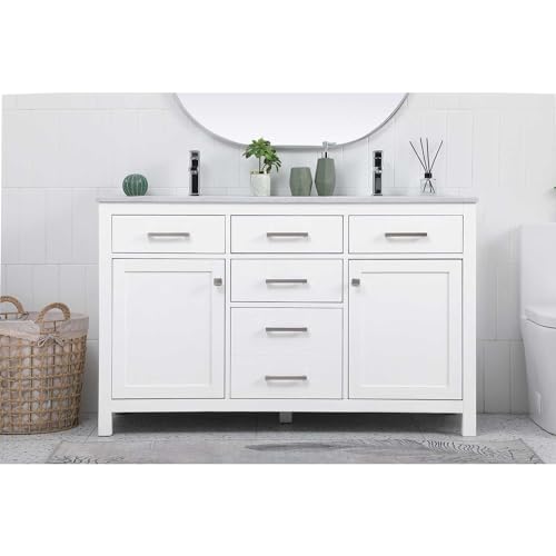 Elegant Lighting 54 Inch Double Bathroom Vanity in White