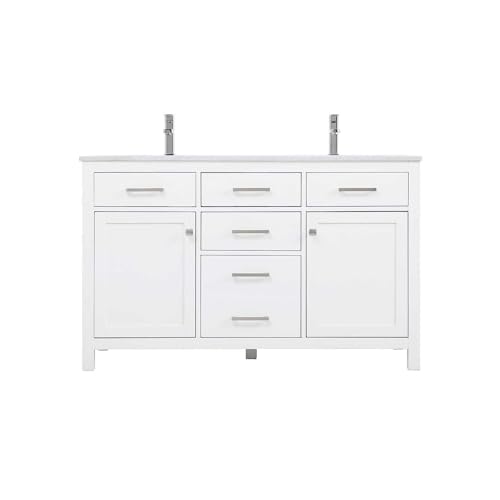 Elegant Lighting 54 Inch Double Bathroom Vanity in White