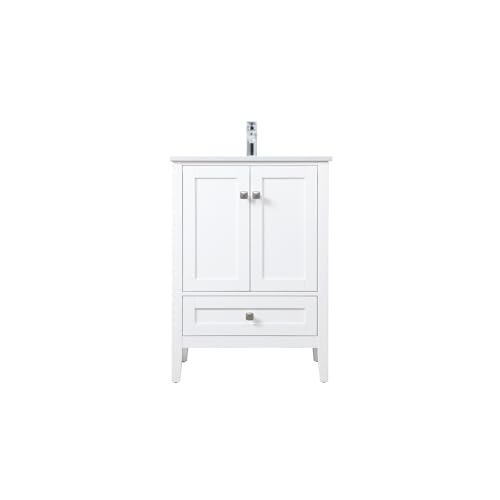 Elegant Lighting 24 Inch Single Bathroom Vanity in White