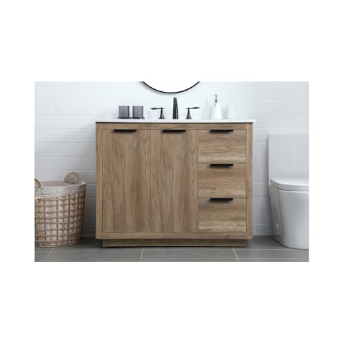 Elegant Lighting 42 Inch Single Bathroom Vanity in Natural Oak