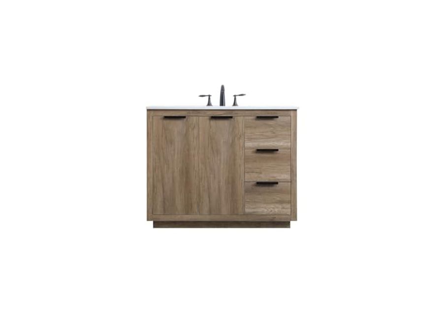 Elegant Lighting 42 Inch Single Bathroom Vanity in Natural Oak