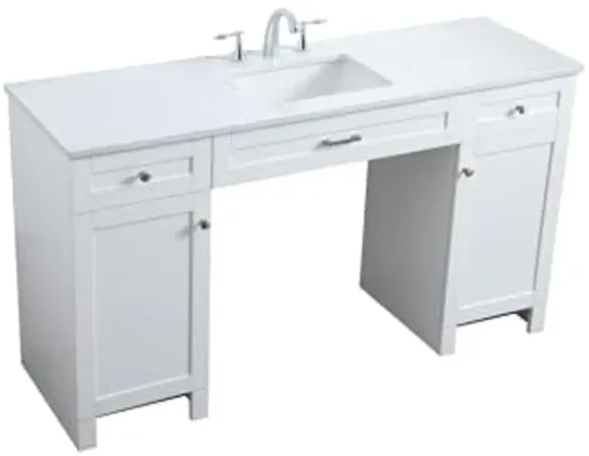 Elegant Lighting 60 Inch Ada Compliant Bathroom Vanity in White