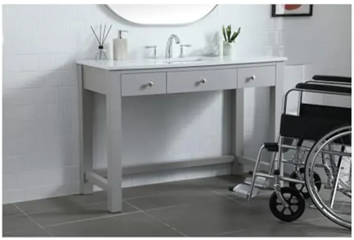 Elegant Lighting 48 Inch Ada Compliant Bathroom Vanity in Grey