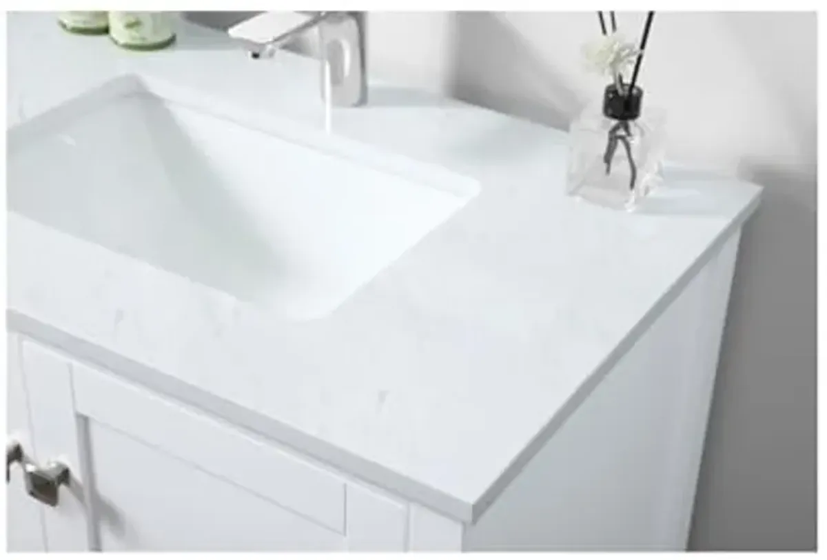 Elegant Lighting 30 Inch Single Bathroom Vanity in White