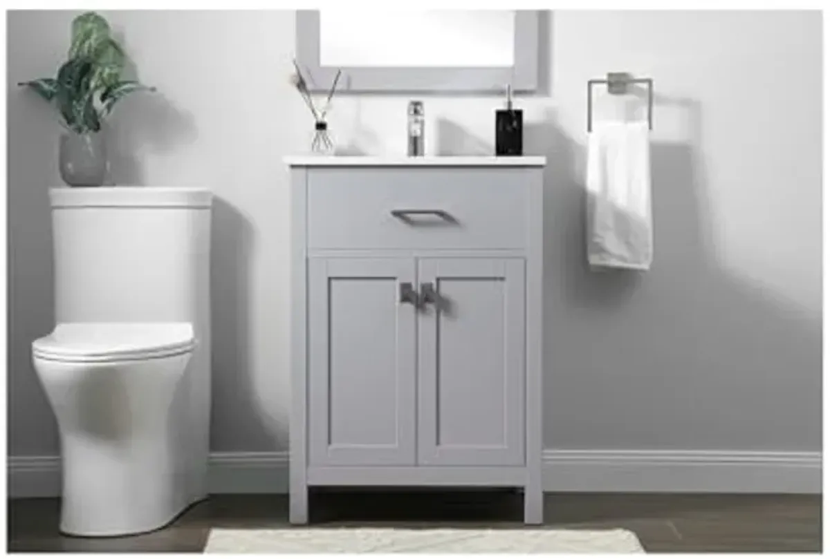 Elegant Lighting 24 Inch Single Bathroom Vanity in Grey