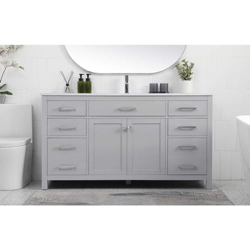 Elegant Lighting 60 Inch Single Bathroom Vanity in Grey