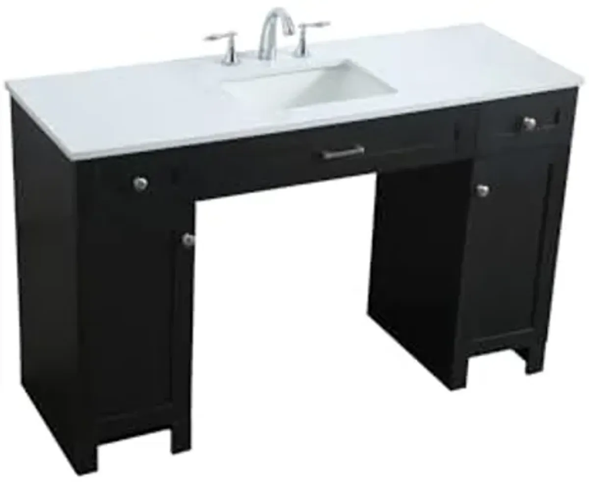 Elegant Lighting 54 Inch Ada Compliant Bathroom Vanity in Black