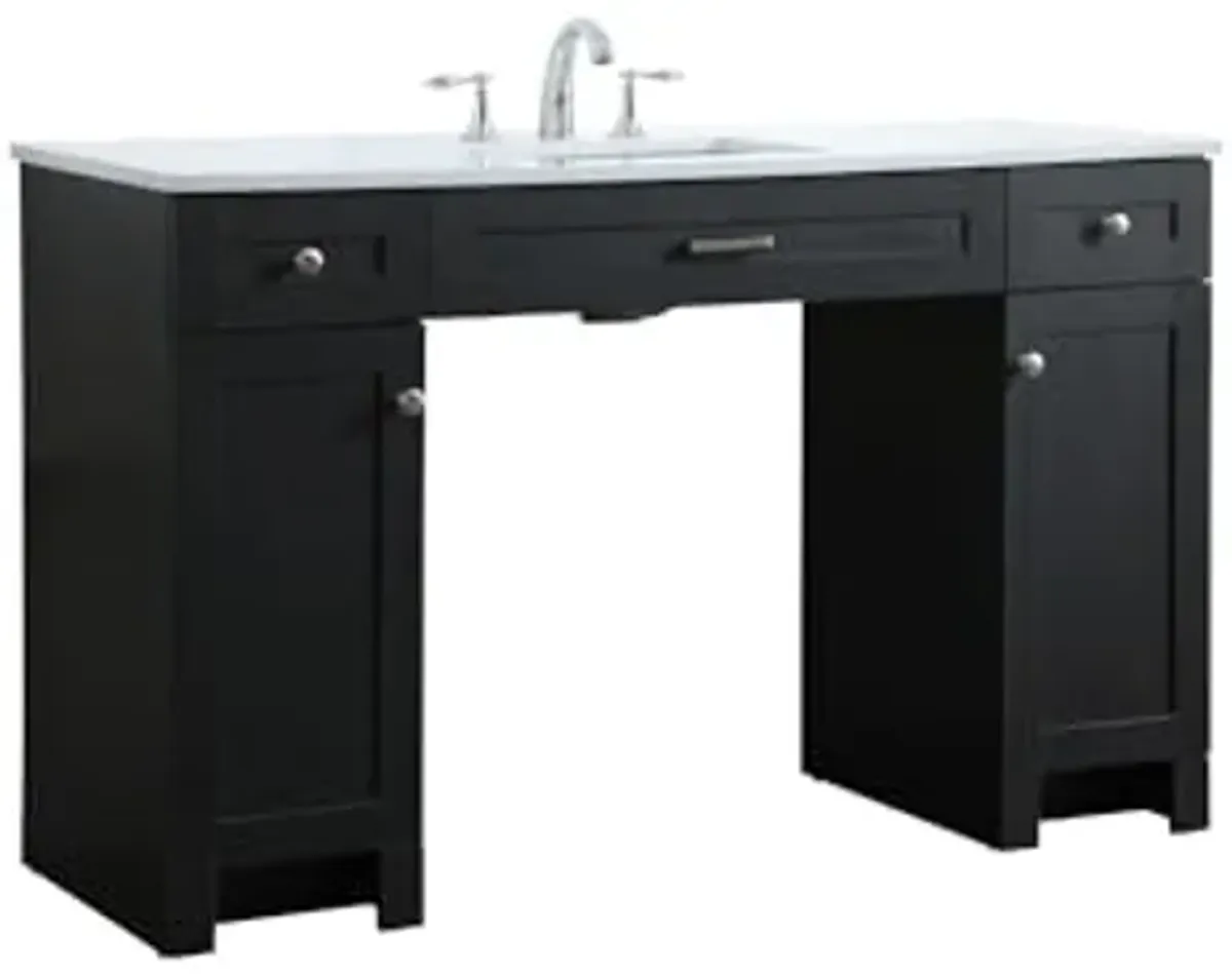 Elegant Lighting 54 Inch Ada Compliant Bathroom Vanity in Black