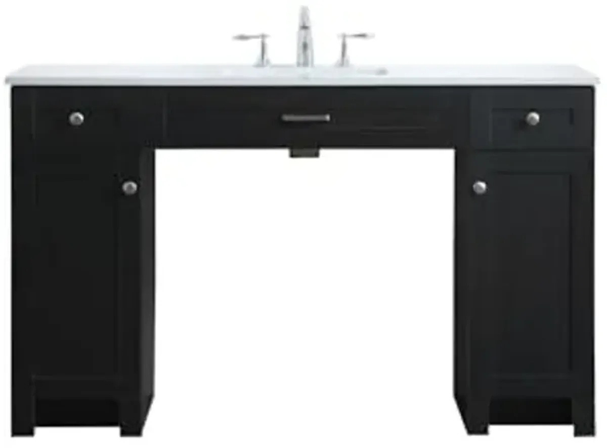 Elegant Lighting 54 Inch Ada Compliant Bathroom Vanity in Black