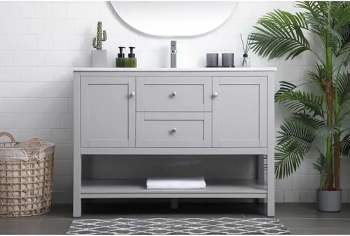 Elegant Lighting 48 Inch Single Bathroom Vanity in Grey