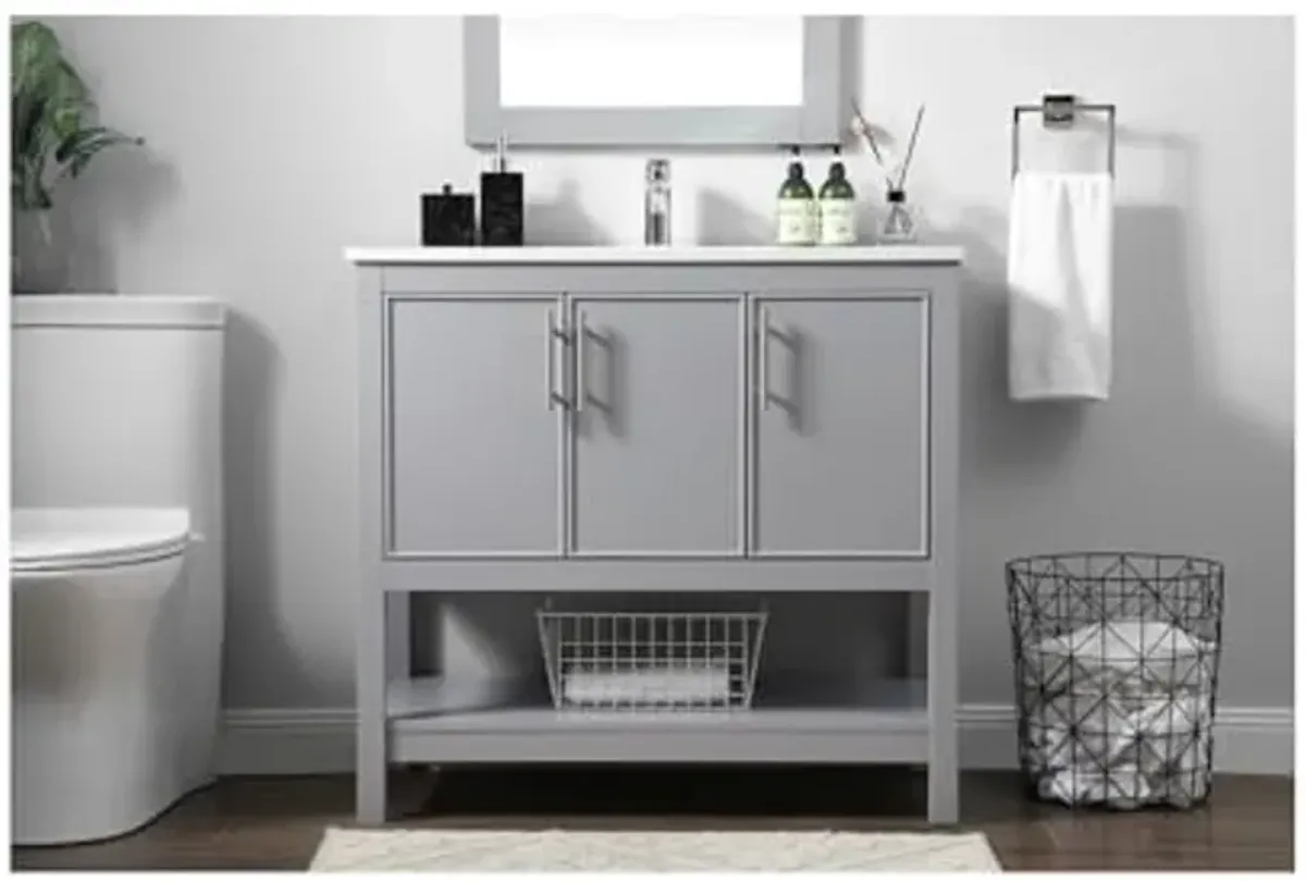 Elegant Lighting 36 Inch Single Bathroom Vanity in Grey