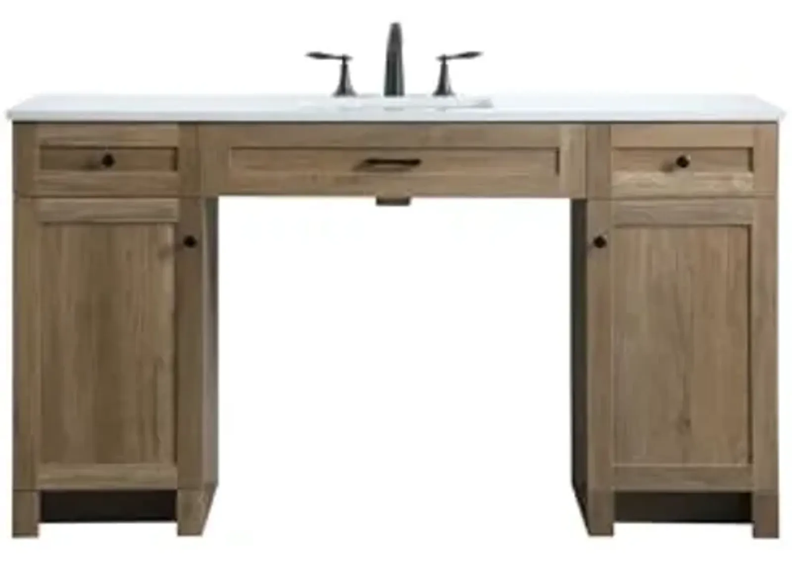 Elegant Lighting 60 Inch Ada Compliant Bathroom Vanity in Natural Oak