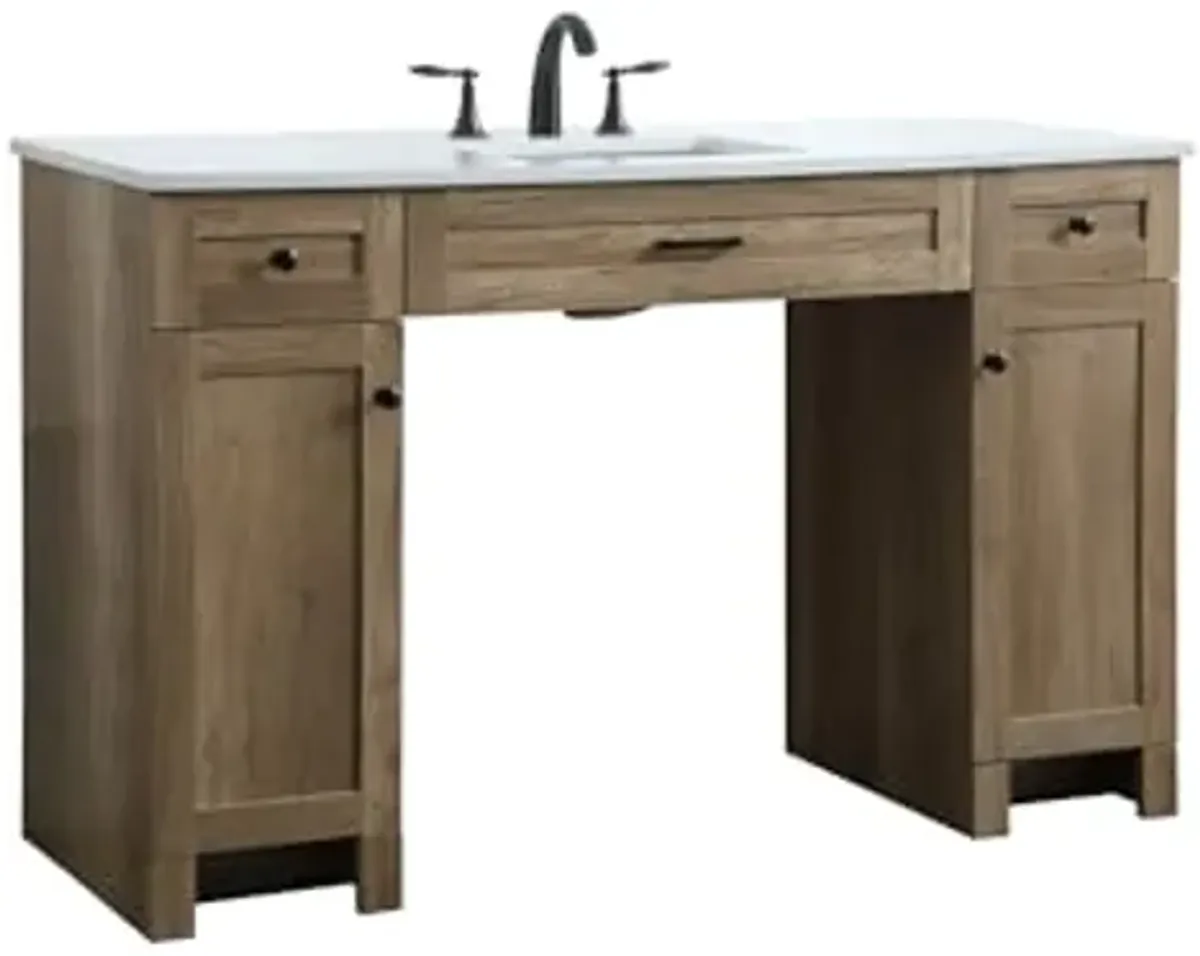 Elegant Lighting 54 Inch Ada Compliant Bathroom Vanity in Natural Oak