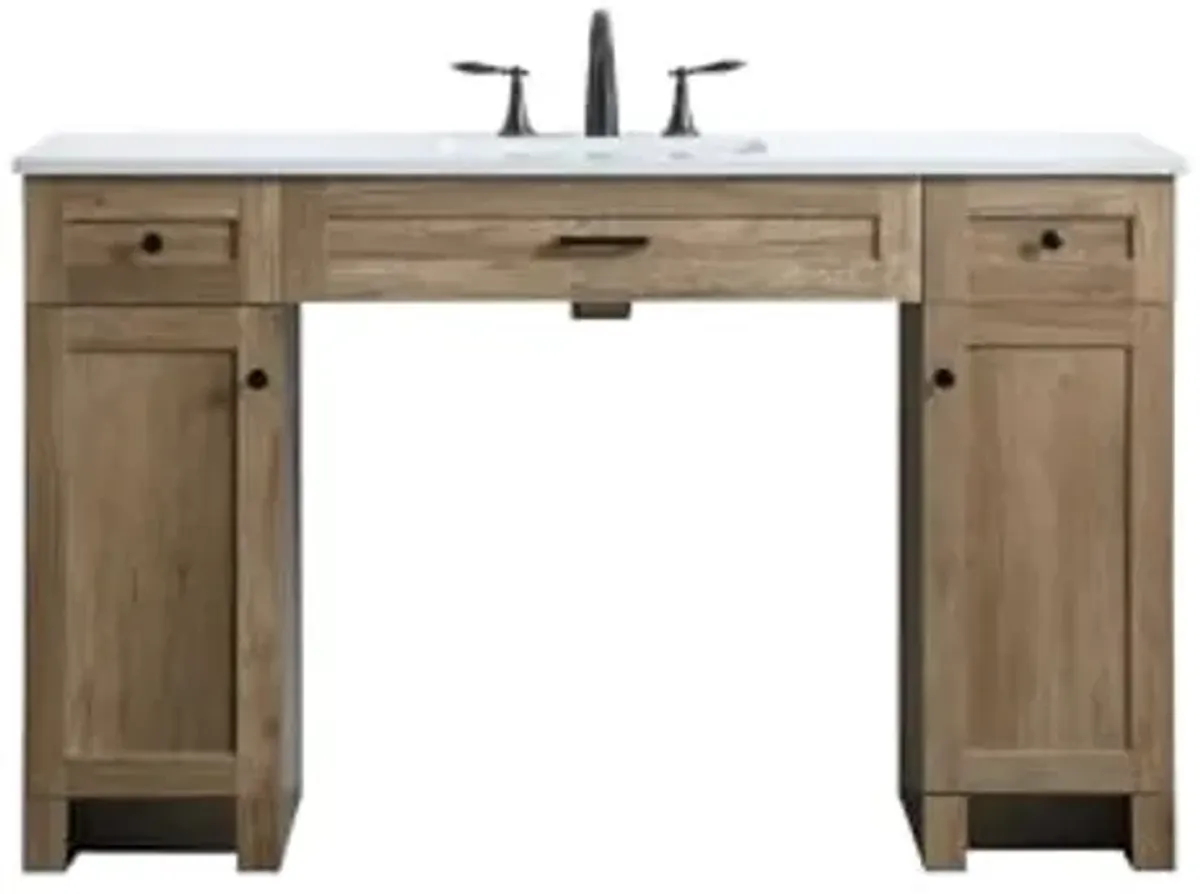 Elegant Lighting 54 Inch Ada Compliant Bathroom Vanity in Natural Oak