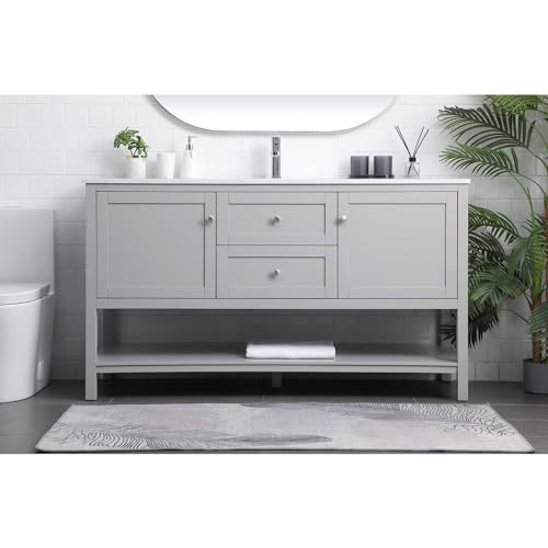 Elegant Lighting 60 Inch Single Bathroom Vanity in Grey