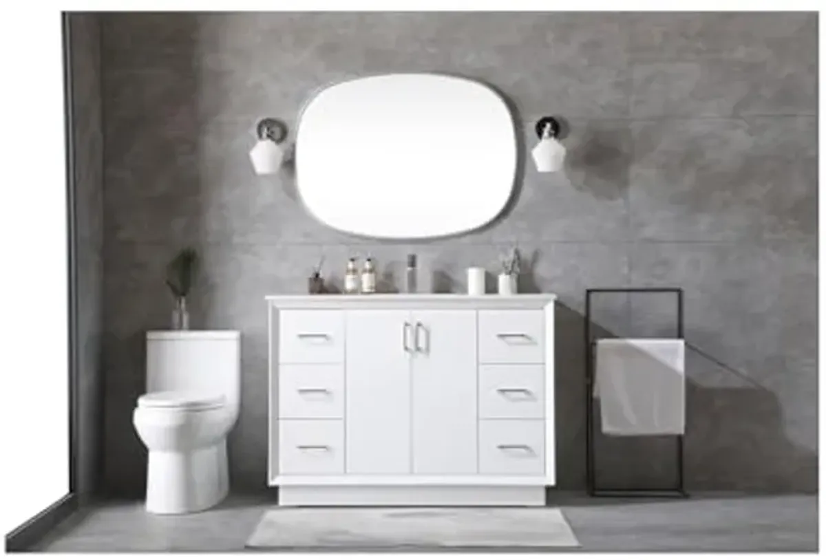 Elegant Lighting 48 Inch Single Bathroom Vanity in White