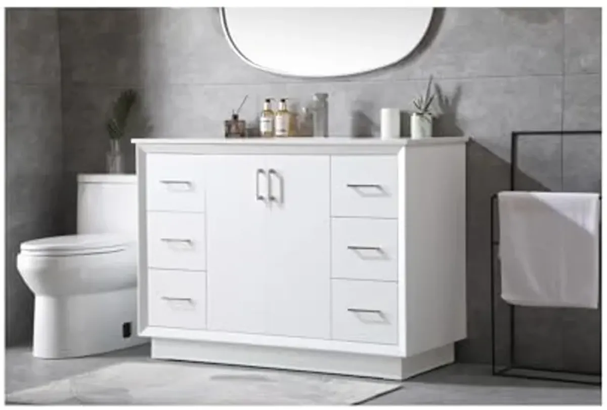 Elegant Lighting 48 Inch Single Bathroom Vanity in White