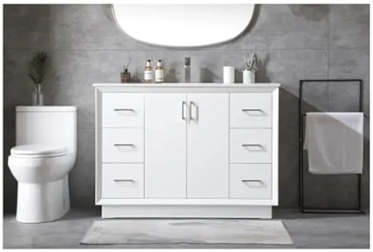 Elegant Lighting 48 Inch Single Bathroom Vanity in White