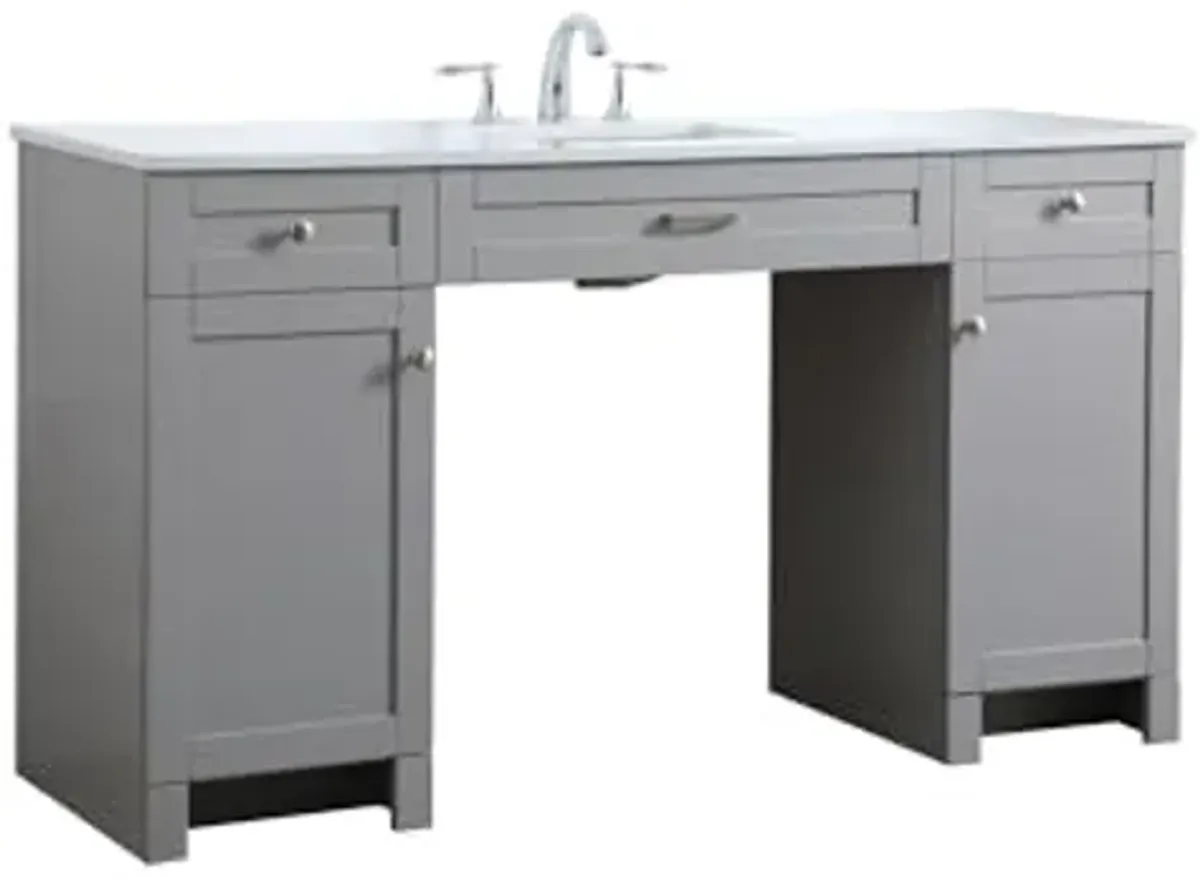 Elegant Lighting 60 Inch Ada Compliant Bathroom Vanity in Grey