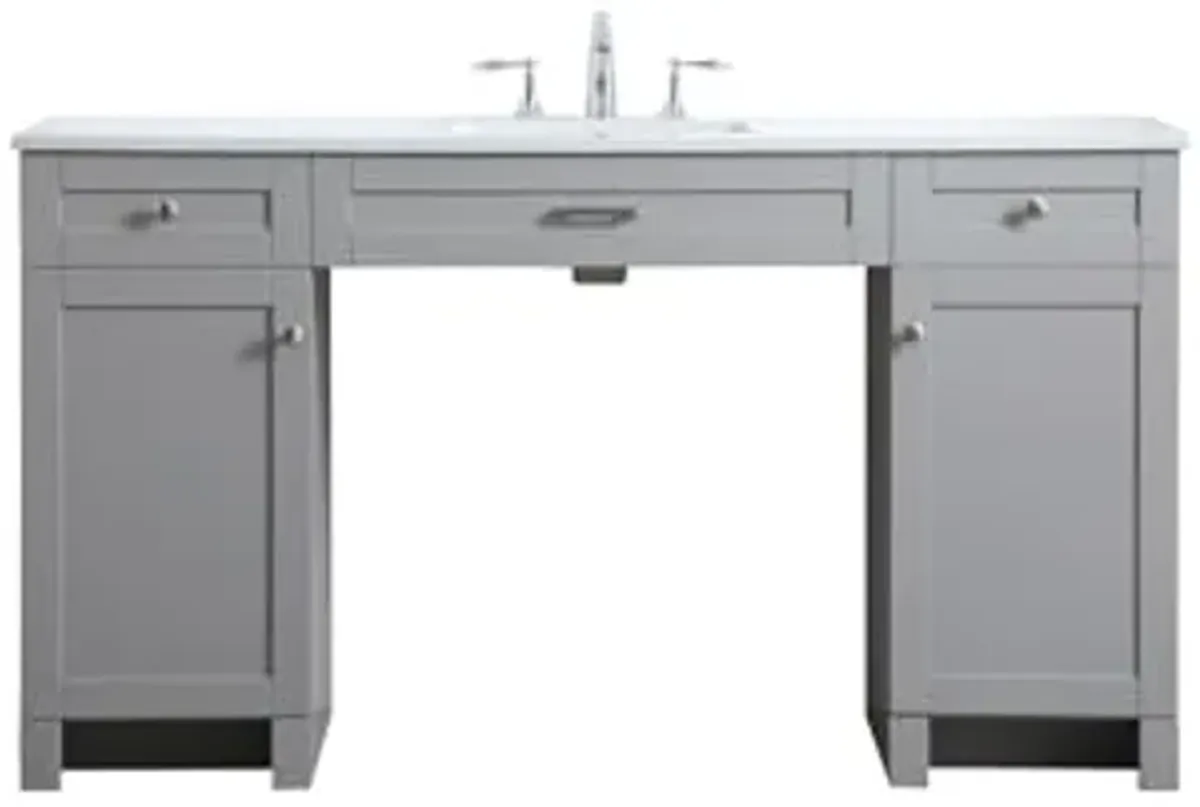 Elegant Lighting 60 Inch Ada Compliant Bathroom Vanity in Grey