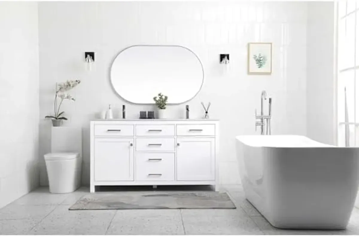 Elegant Lighting 60 Inch Double Bathroom Vanity in White