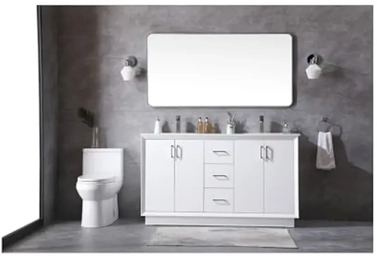 Elegant Lighting 60 Inch Double Bathroom Vanity in White