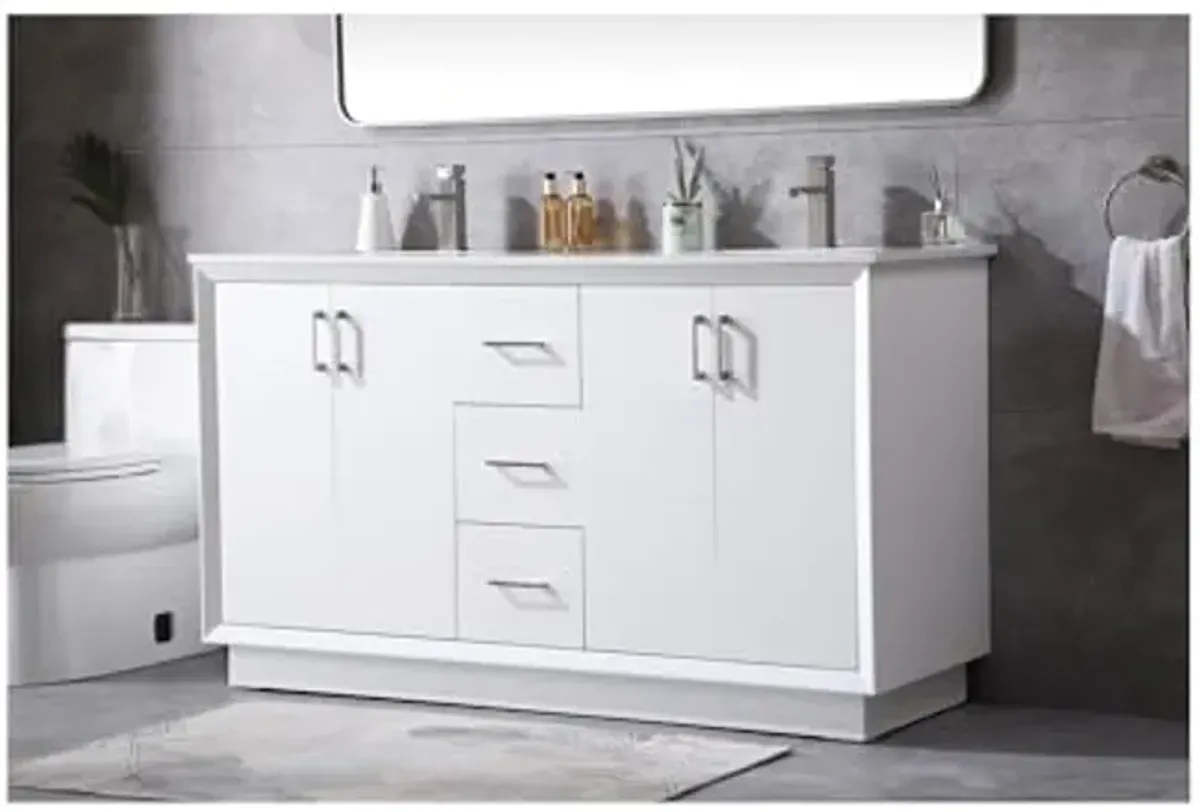 Elegant Lighting 60 Inch Double Bathroom Vanity in White